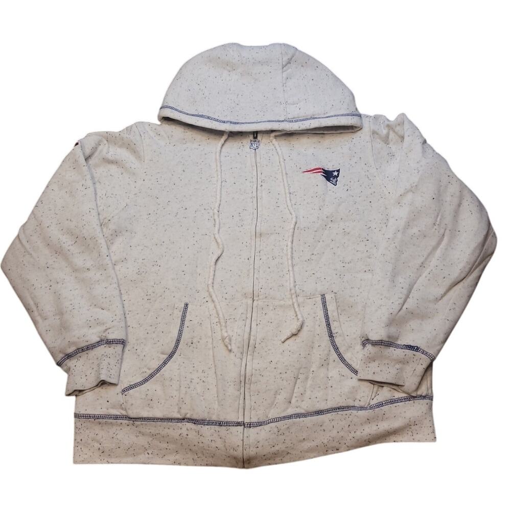 Retro Y2K Patriots Full Zip Hoodie S Gray NFL Streetwear